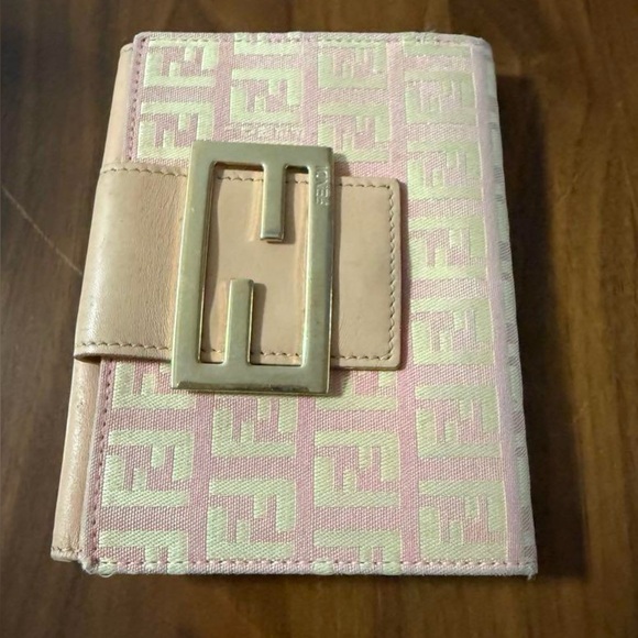 Fendi Pink and Beige Logo Wallet - Picture 1 of 5